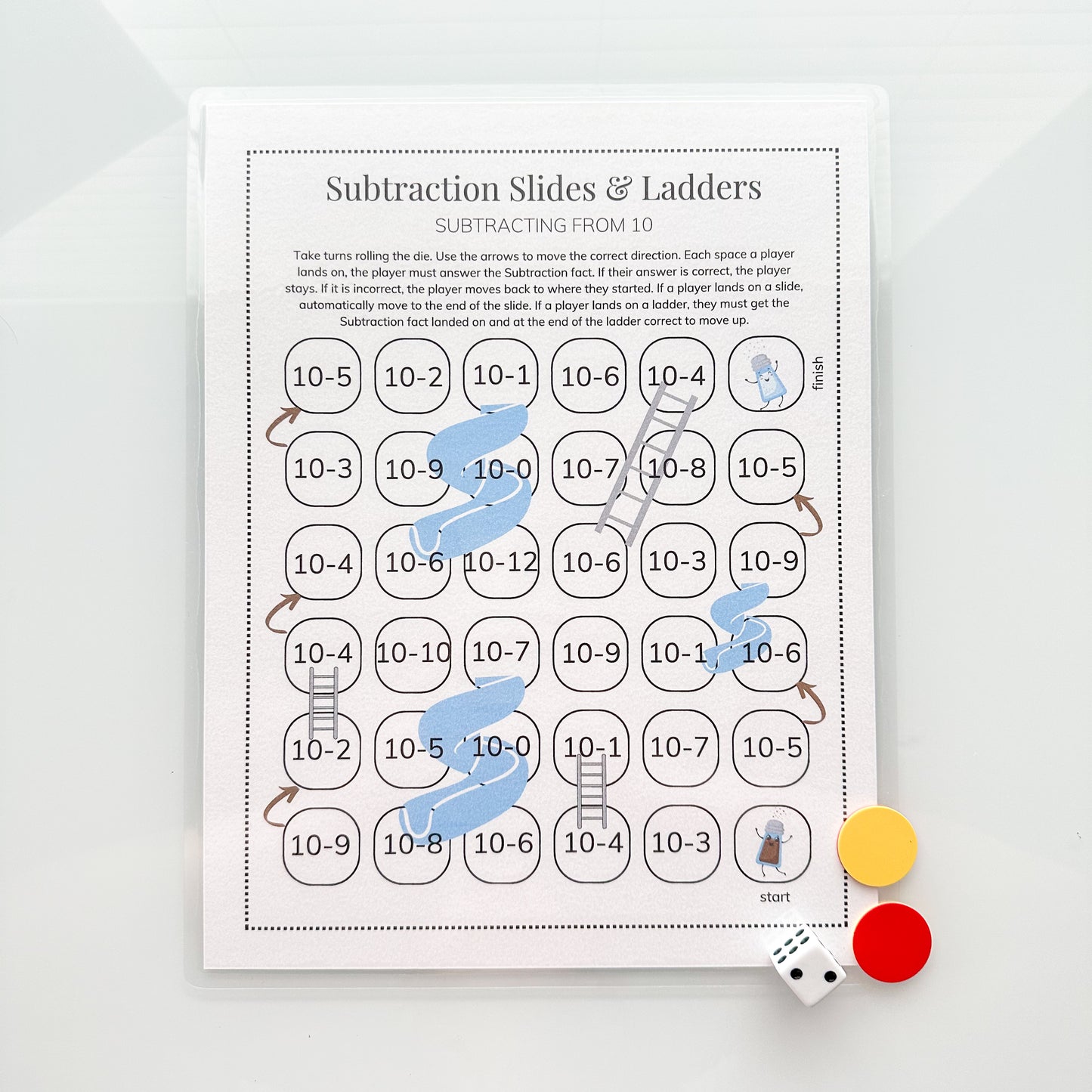 Subtraction Slides & Ladders Pack