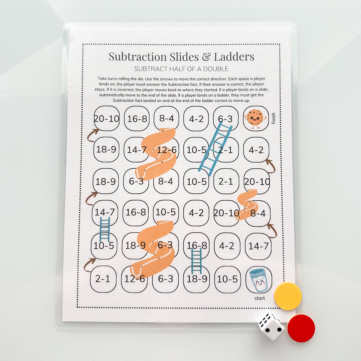 Subtraction Slides & Ladders Pack