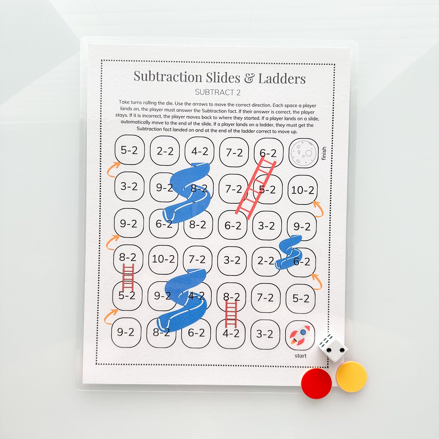 Subtraction Slides & Ladders Pack