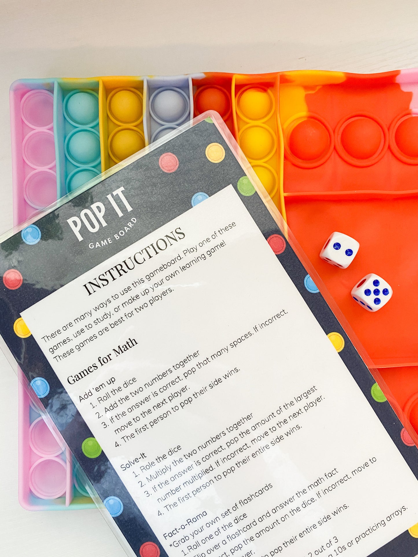 Pop it Game Board